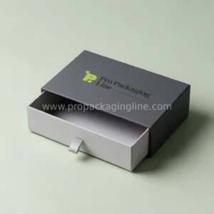 Custom chipboard drawer box in charcoal
