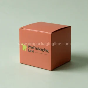 Custom cube tuck end box in terracotta
