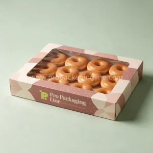Dusty rose dozen donut box with window lid