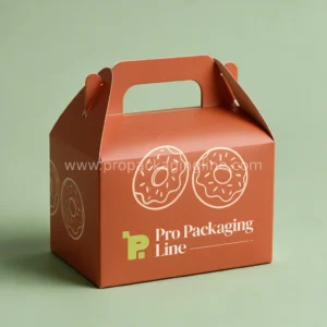 Terracotta gable donut box with carry handle