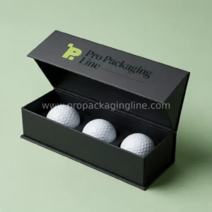 Custom magnetic golf ball gift box with three balls