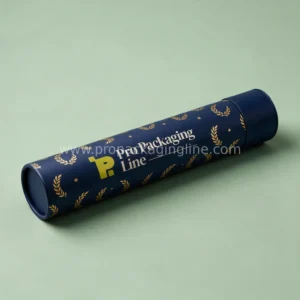 Custom graduation diploma tube in navy with gold laurel pattern