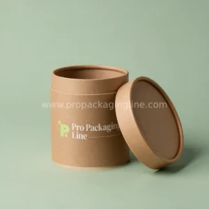 Custom kraft cardboard round paper tube gift box with lid by Pro Packaging Line