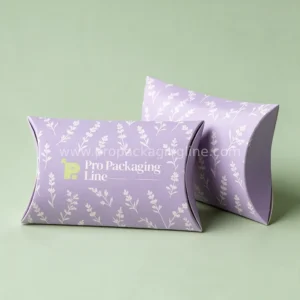 Custom lavender pillow soap boxes with white lavender sprig print by Pro Packaging Line