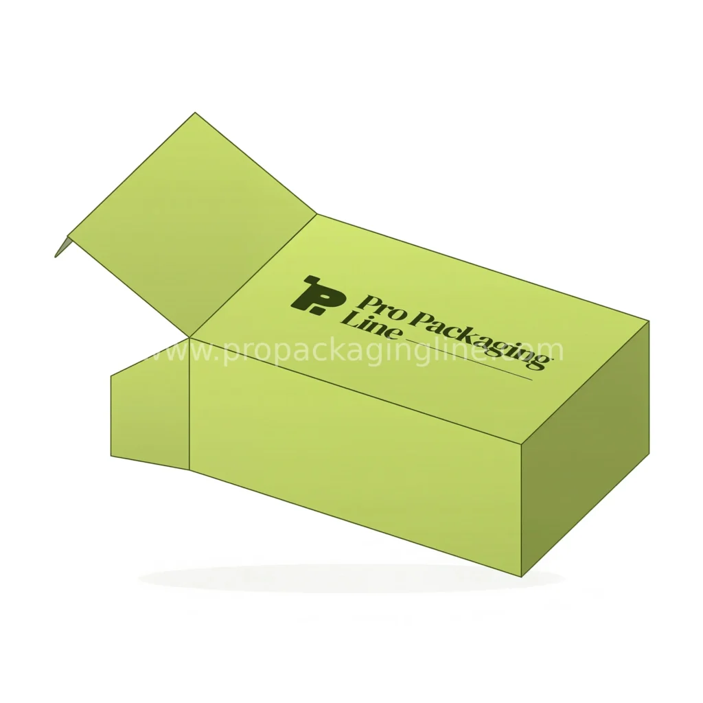 Straight tuck end box with open top tuck flap by Pro Packaging Line