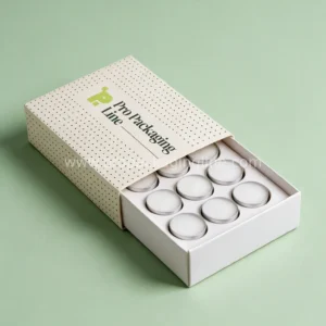 Sleeve and tray tealight candle box with 9-cavity insert by Pro Packaging Line